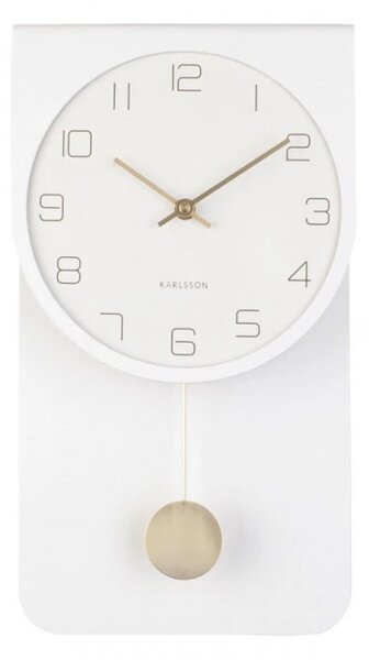 Designové kyvadlové nástěnné hodiny 5779WH Karlsson 39cm