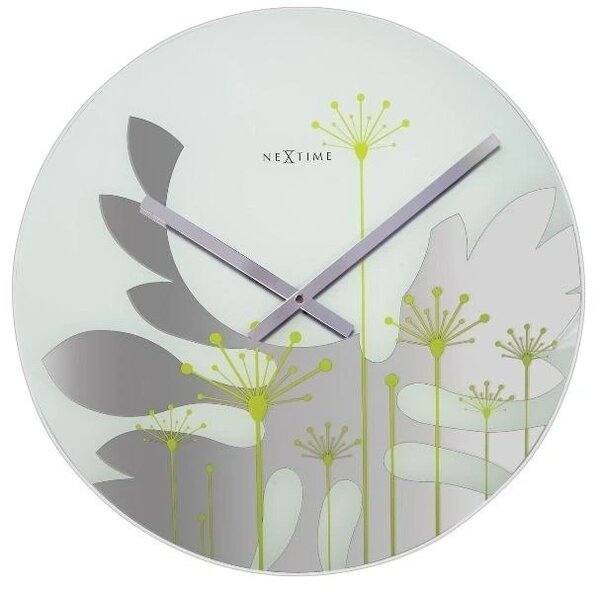 Designové nástěnné hodiny 8088gn Nextime Grass green 43cm