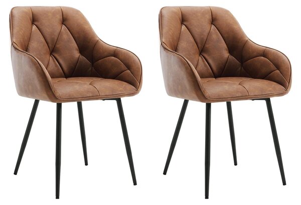 Jídelní židle - Sada židlí - Designové židle - Židle s umělou kůží - Židle s kovovými nohami - Pohodlné sezení
