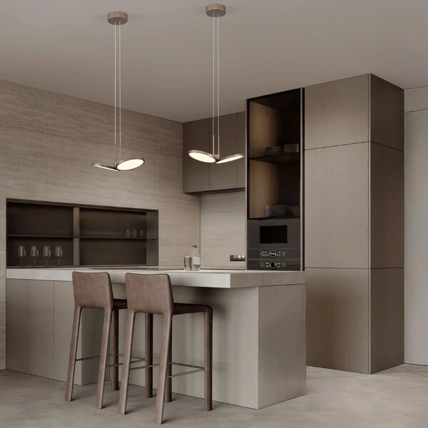 Béžové závěsné LED světlo Nova Luce Vea 33 cm