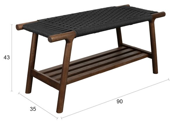 Dutchbone Ořechová lavice KINTARO 90 cm