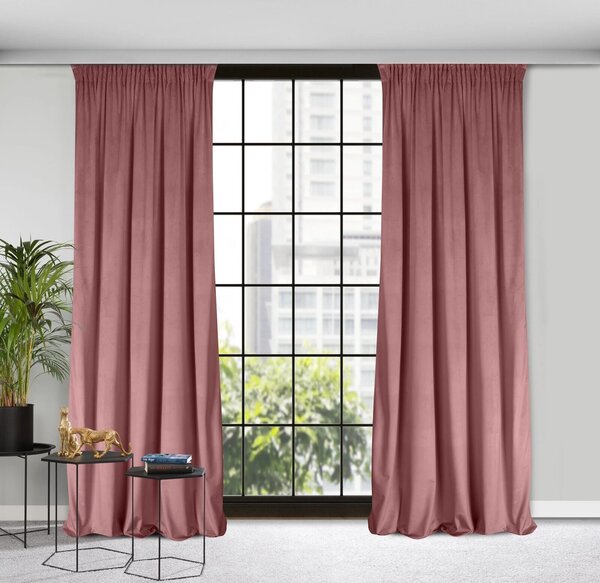 ZATEMŇOVACÍ ZÁVĚS NA PÁSCE ROSA 140X270 CM TMAVĚŘŮŽOVÁ