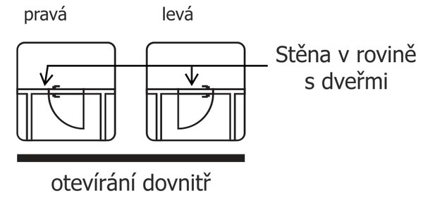 Gustavson Skryté dveřní zárubně VISIO 40/800 typ otevírání ven Interiérové dveře - orientace dveří: Pravé, Interiérové dveře - výška průchodu (mm): 1970