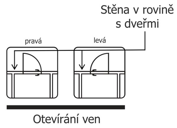 Gustavson Skryté dveřní zárubně VISIO 40/800 typ otevírání ven Interiérové dveře - orientace dveří: Pravé, Interiérové dveře - výška průchodu (mm): 1970