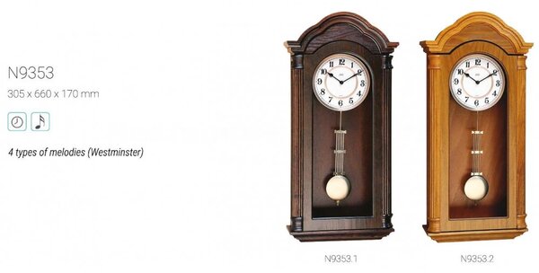 Kyvadlové nástěnné hodiny N9353.2 JVD 66cm