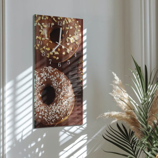 Skleněné hodiny vertikální Koblihy zsppb-30x60-00092684