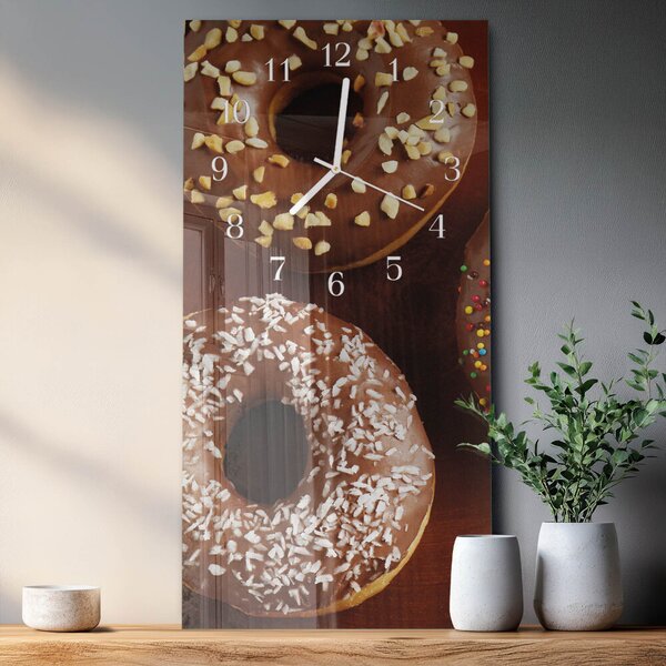 Skleněné hodiny vertikální Koblihy zsppb-30x60-00092684