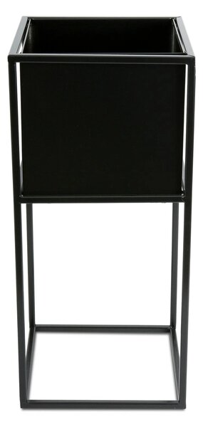 KOVOVÝ KVĚTINÁČ SE STOJÁNEM PLAIN 50X24 CM ČERNÁ