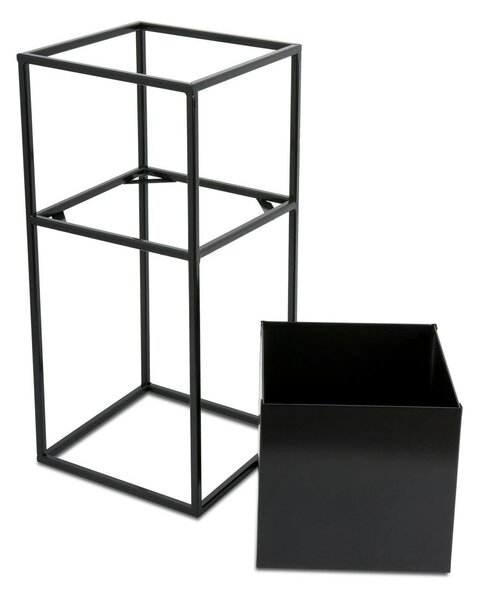 KOVOVÝ KVĚTINÁČ SE STOJÁNEM PLAIN 50X24 CM ČERNÁ