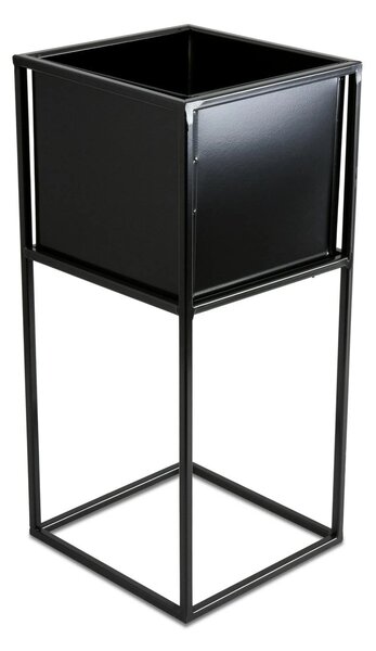 KOVOVÝ KVĚTINÁČ SE STOJÁNEM PLAIN 50X24 CM ČERNÁ