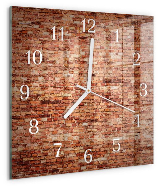 Skleněné hodiny Cihlová zeď zskb-30x30-00092045