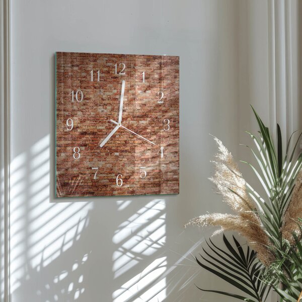 Skleněné hodiny Cihlová zeď zskb-30x30-00092045