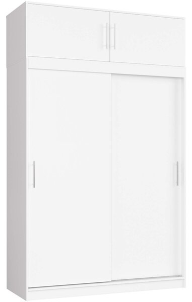 Ak furniture Šatní skříň s posuvnými dveřmi a nástavcem MONO CLP 150 cm bílá