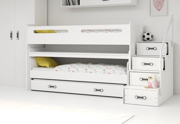 Dětská patrová postel XAVER 1, 200x80, bílá