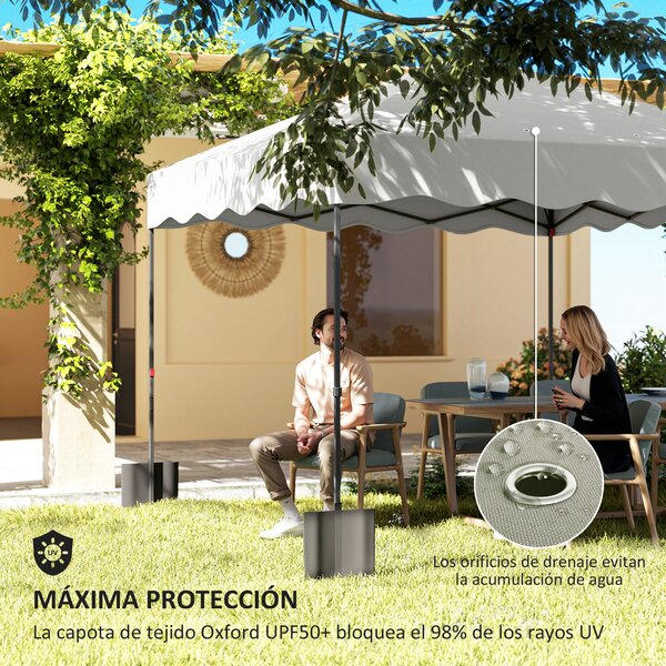 Outsunny Pop-up Skládací Altán 3x3 m Skládací Stříška s UV 50+ Ochrana Nastavitelná Výška Skladovací Taška na Kolečkách pro Kempování a Párty Bílá | A