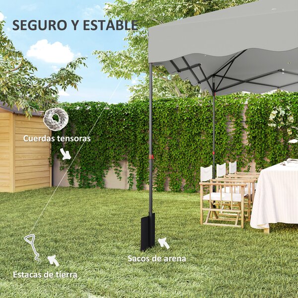 Outsunny Pop-up Skládací Altán 3x3 m Skládací Stříška s UV 50+ Ochrana Nastavitelná Výška Skladovací Taška na Kolečkách pro Kempování a Párty Bílá | A