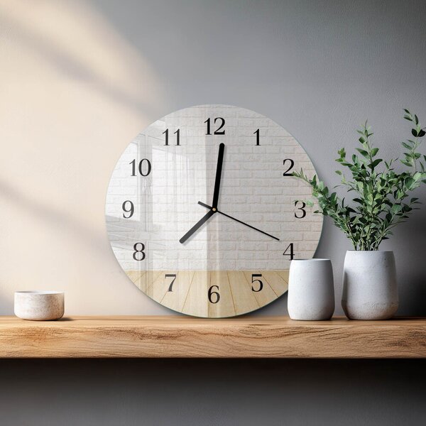 Skleněné nástěnné hodiny Cihlový zsoc-fi30-00179832