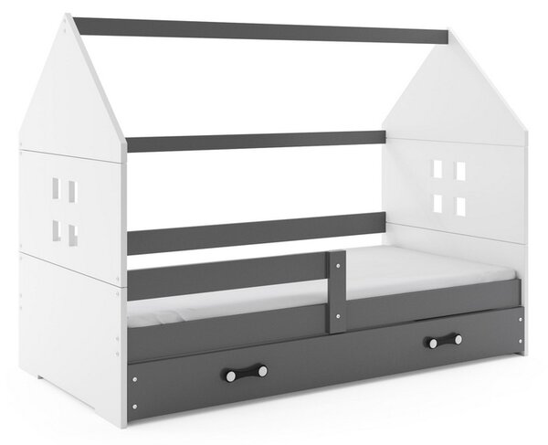 Dětská postel MIDO P1 COLOR + matrace + rošt ZDARMA, 80x160, grafit, bílá