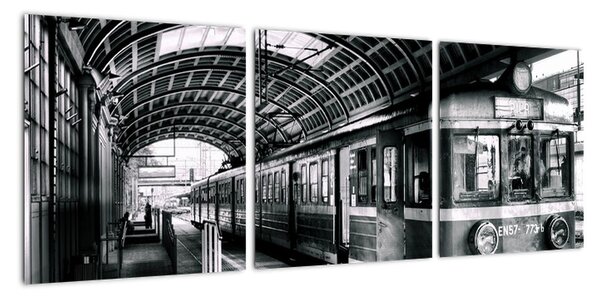 Obraz vlakového nádraží (90x30cm)