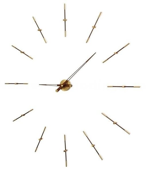 Designové nástěnné hodiny Nomon Merlin Walnut Gold 125cm