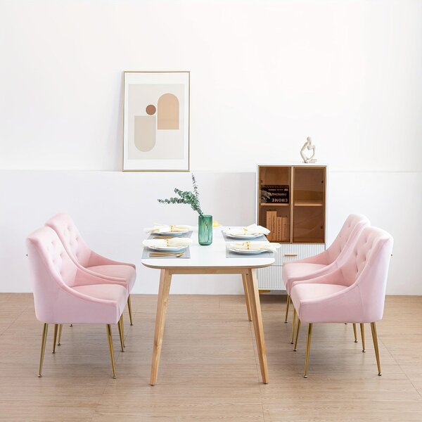 Židle Roze – Sada jídelních židlí – Židle z veluru – Designová židle – Moderní židle – Jemně sametová potahová látka