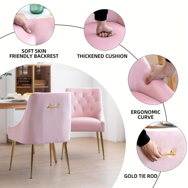 Židle Roze – Sada jídelních židlí – Židle z veluru – Designová židle – Moderní židle – Jemně sametová potahová látka