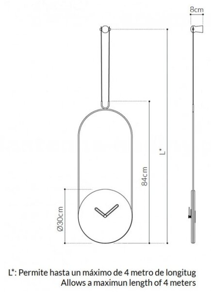 Designové nástěnné hodiny Nomon Colgante Calacatta 90cm