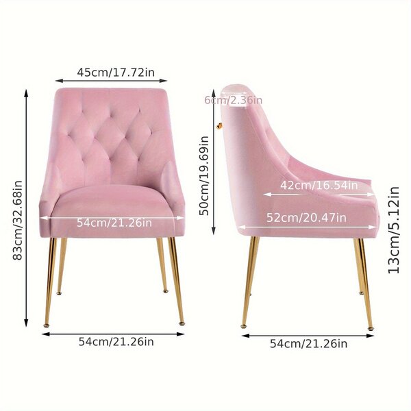 Židle Roze – Sada jídelních židlí – Židle z veluru – Designová židle – Moderní židle – Jemně sametová potahová látka