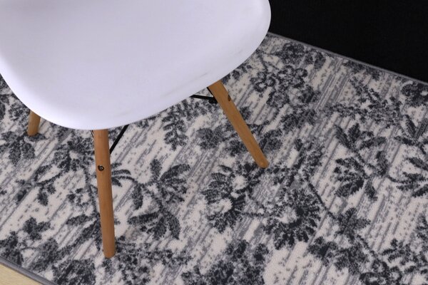 Alfa Carpets, TRHÁK: Kusový koberec Flowers grey, 80x150, šedá, ložnice