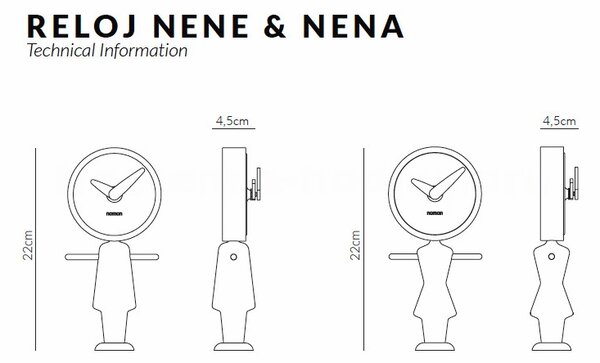 Designové stolní hodiny Nomon Nene RT 22cm