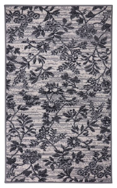 Alfa Carpets, TRHÁK: Kusový koberec Flowers grey, 80x150, šedá, ložnice