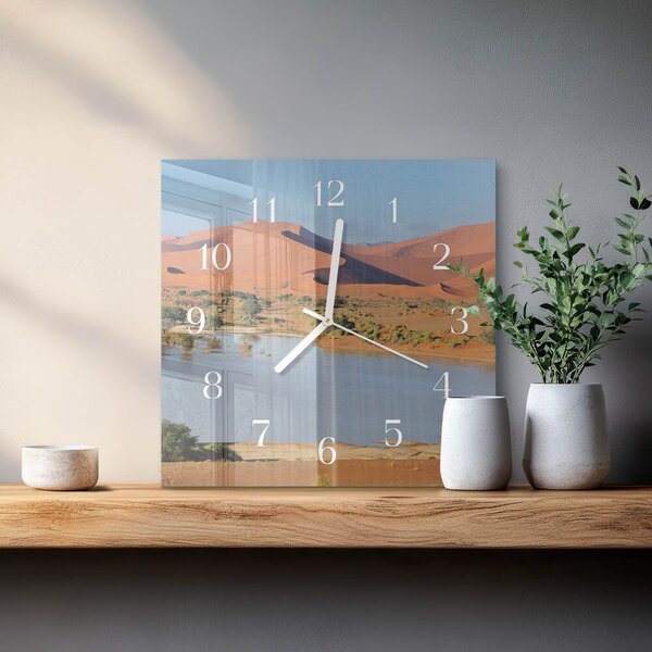 Skleněné hodiny Poušť zskb-30x30-00086759