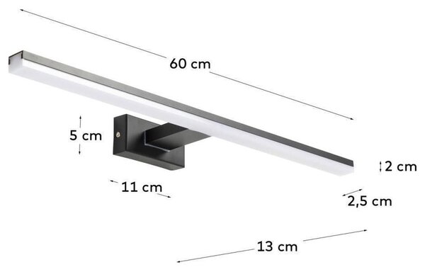 Černé kovové nástěnné světlo Kave Home Vissia 60 cm
