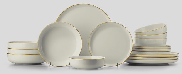 ASIR Porcelánová jídelní souprava (16 ks) zlatá a bílá