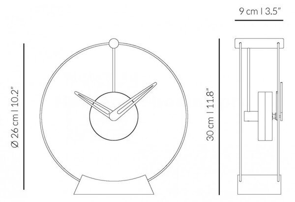 Designové stolní hodiny Nomon Aire G small 30cm