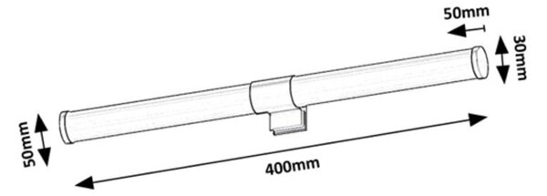 Koupelnové nástěnné LED svítidlo ZAIN černá, šířka 40 cm