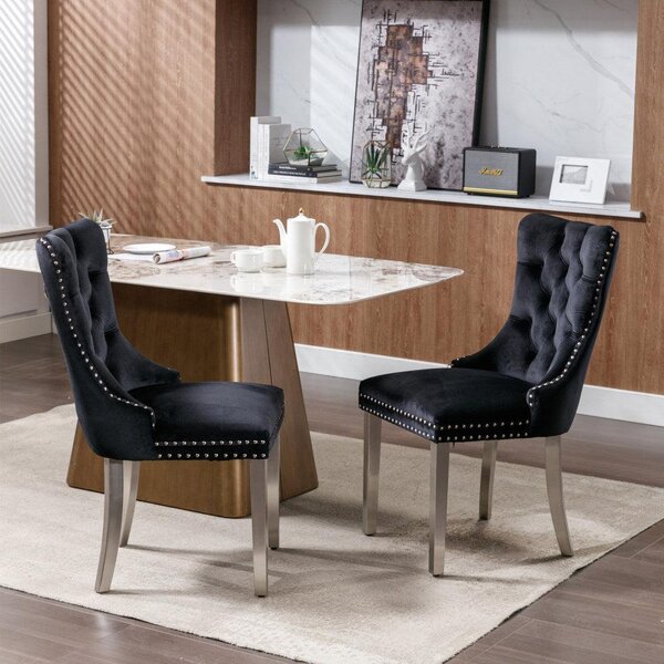Jídelní židle - Židle - Židle s opěradlem ve tvaru sedáku - Kuchyňská židle - Jídelní set - Sada 2 kusů - Moderní design