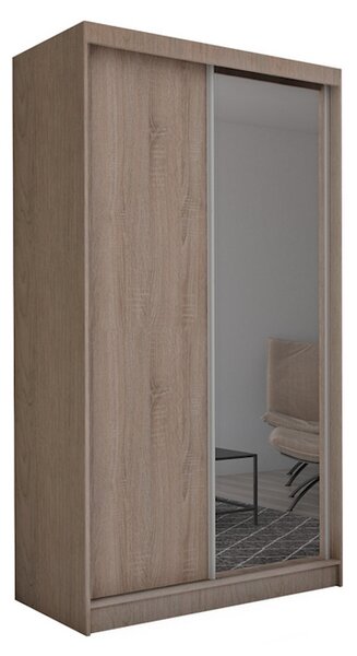 Skříň s posuvnými dveřmi a zrcadlem PATTI, sonoma,150x216x61