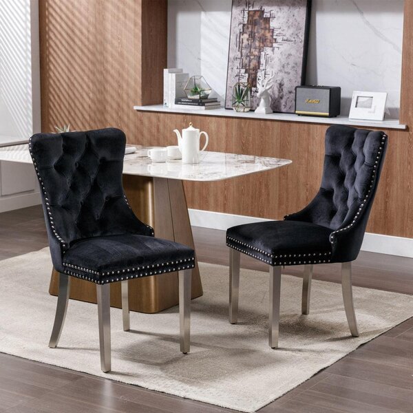 Jídelní židle - Židle - Židle s opěradlem ve tvaru sedáku - Kuchyňská židle - Jídelní set - Sada 2 kusů - Moderní design