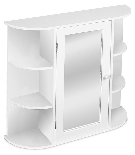 Skříňka do koupelny - Nástěnná skříňka - Úložná skříňka - Zrcadlová skříňka - Lékárnička - Skandinávský design - Úzká, rozměry 60x16x58 cm