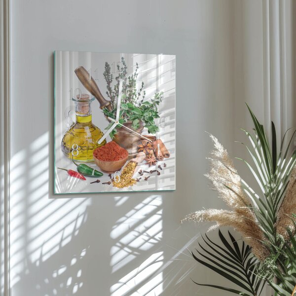 Skleněné hodiny Koření zskb-30x30-00058622