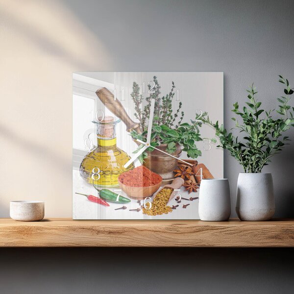 Skleněné hodiny Koření zskb-30x30-00058622