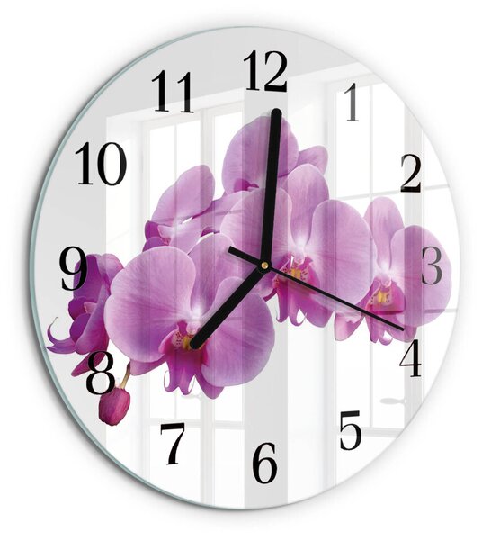 Skleněné nástěnné hodiny Orchidej zsoc-fi30-00172728
