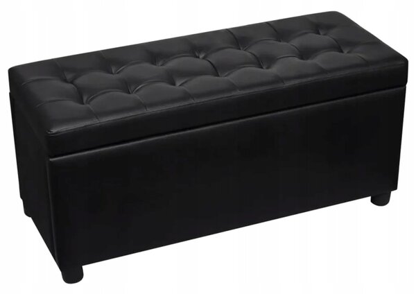 Elegantní úložný prostor 2v1: lavice/konferenční stolek, černá, 87,5 x 36 x 41 cm
