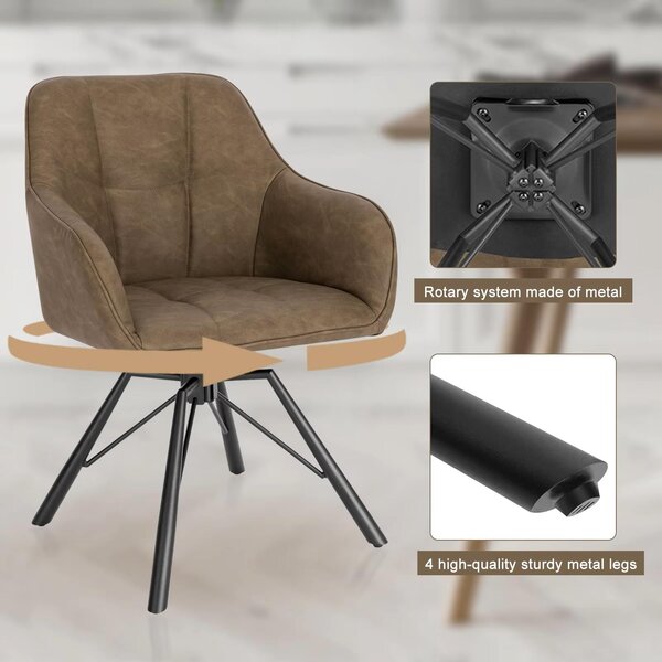 Židle - Jídelní židle - Otočná jídelní židle - Ergonomická - Jídelní židle s područkami - Pohodlná