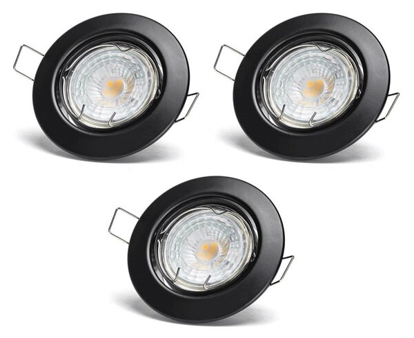 Aigostar - SADA 3x LED Podhledové svítidlo 1xGU10/4,5W/230V 4000K černá