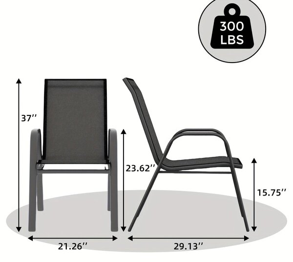 Zahradní židle - Skládací zahradní židle - Židle na balkon - Židle k jídelnímu stolu - Židle na terasu - Sada 4 kusů