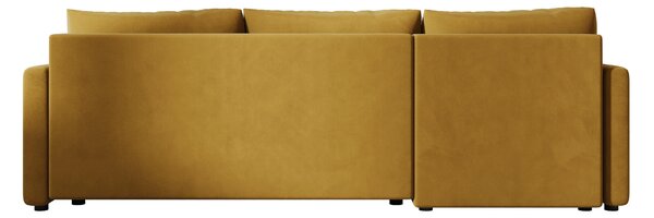 Rozkládací oboustranná sedací souprava do L VENORIA 220x143 cm, hořčicová + 2 polštářky ZDARMA