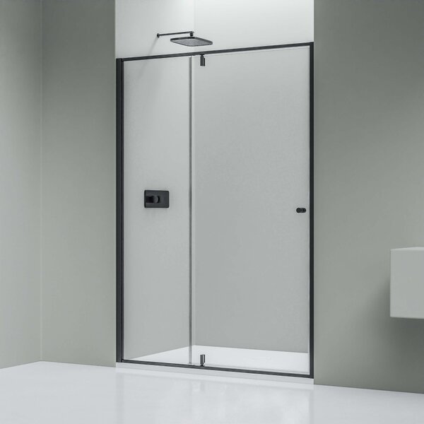 Sprchový kout s výklopnými dveřmi na pevném panelu NT606 FLEX - 6 mm nano čiré sklo - výběr barvy profilu