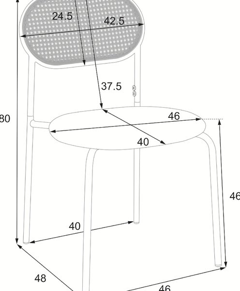 Sada čtyř jídelních židlí – Moderní minimalistické hnědé židle s černými kovovými nohami